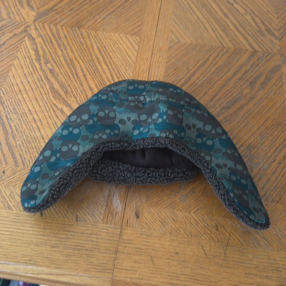 Green and Brown with Skulls Winter Hat - Picture 2 of 7